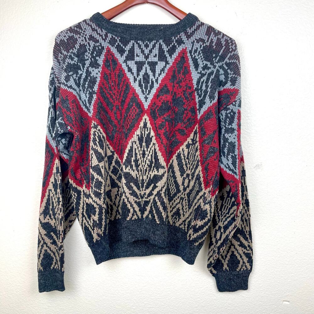 Vintage Sears Mens Sweater Sz‎ S Indie Grunge Nordic Argyle Hipster Scandi Cosby